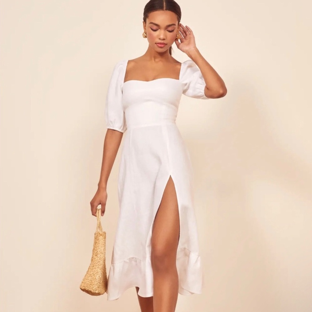 Reformation Linen Dress /White